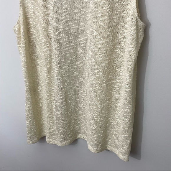 Alia Lightweight Sleeveless Cardigan Sz XL Cream Beige Knit Summer Boho Sweater - Picture 8 of 10